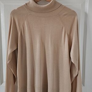 H&M Beige Ribbed Turtleneck Sweater